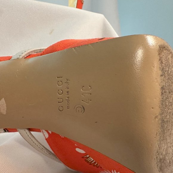 Gucci canvas printed slingback pumps with ankle strap - Picture 4 of 4